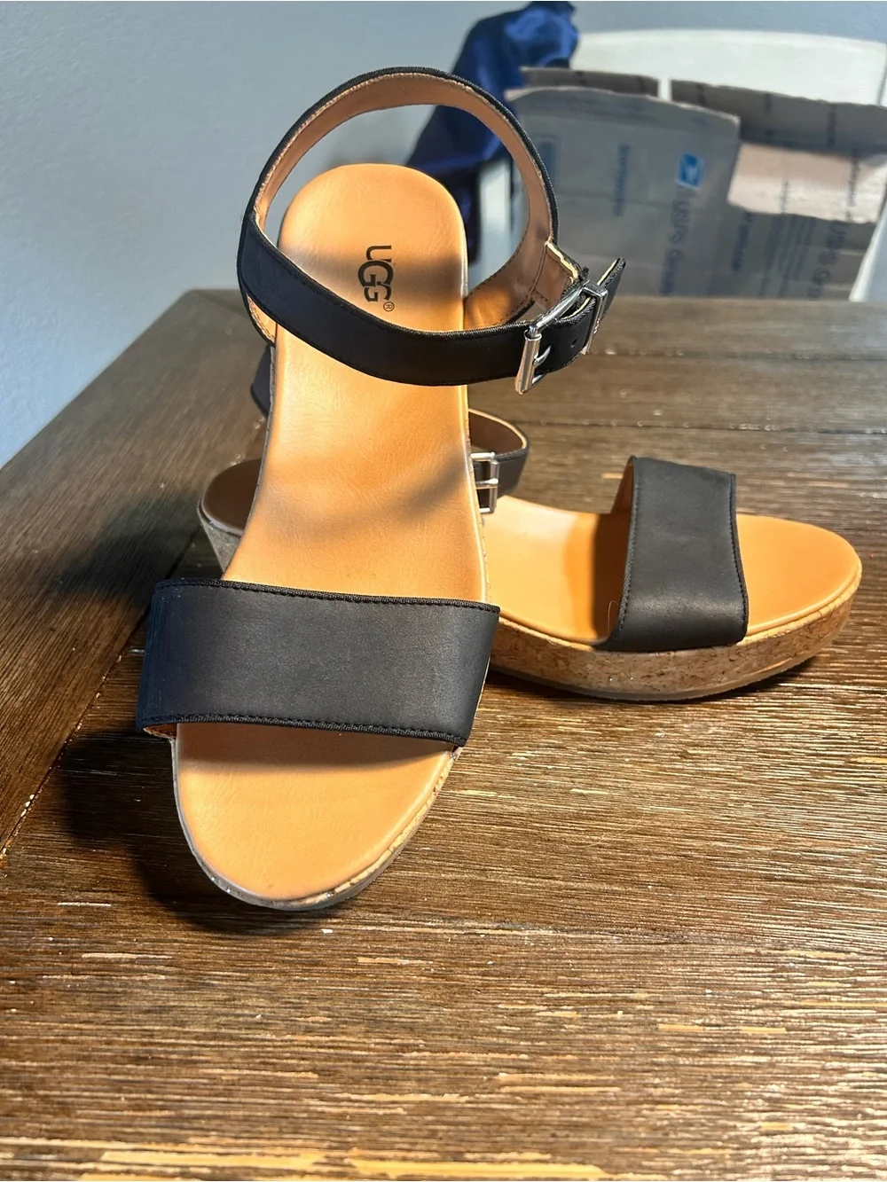UGG black wedge
